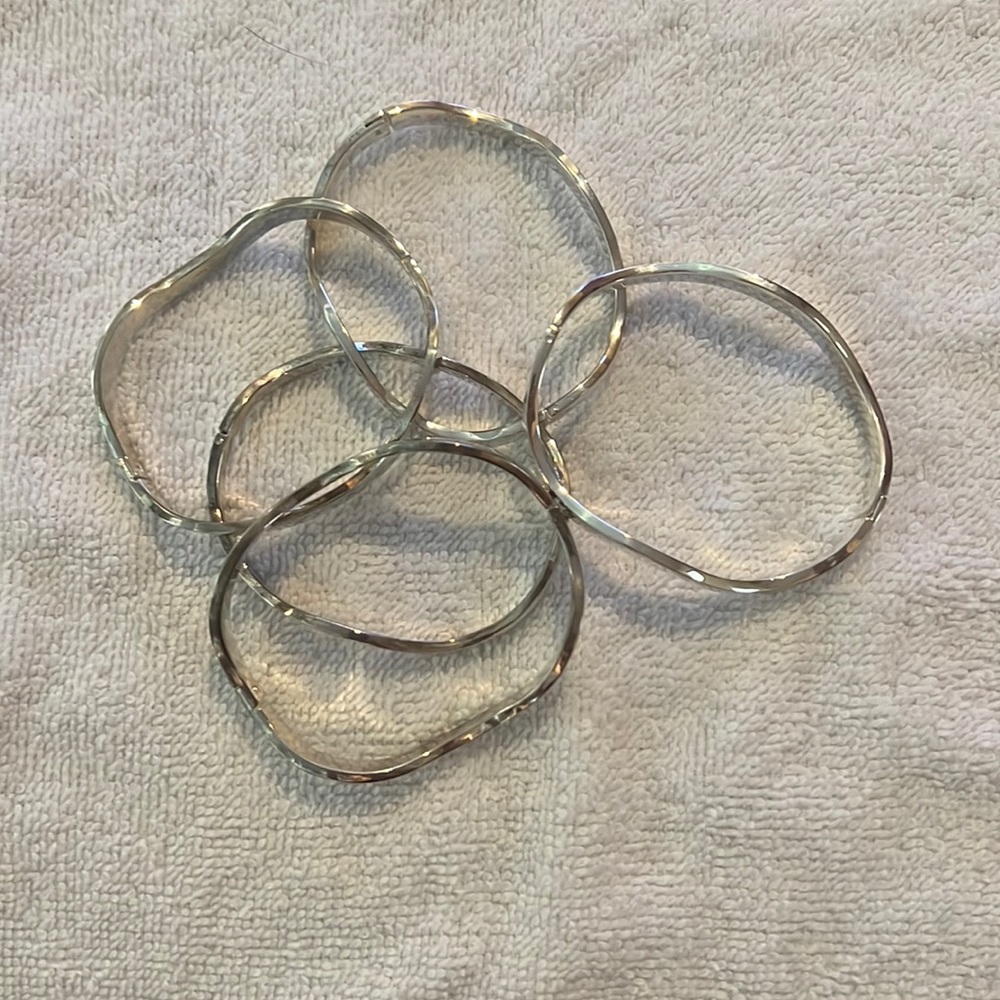 REDUCED*Silver 925 Bangles -5 Bracelets. New No scratches. Break away bangle - Picture 7 of 9